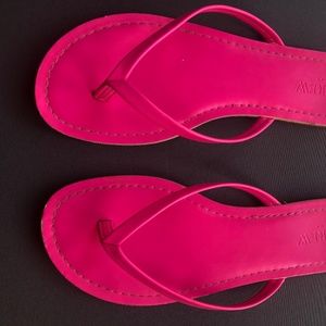 J.Crew Neon Pink easy summer leather flats SZ 6